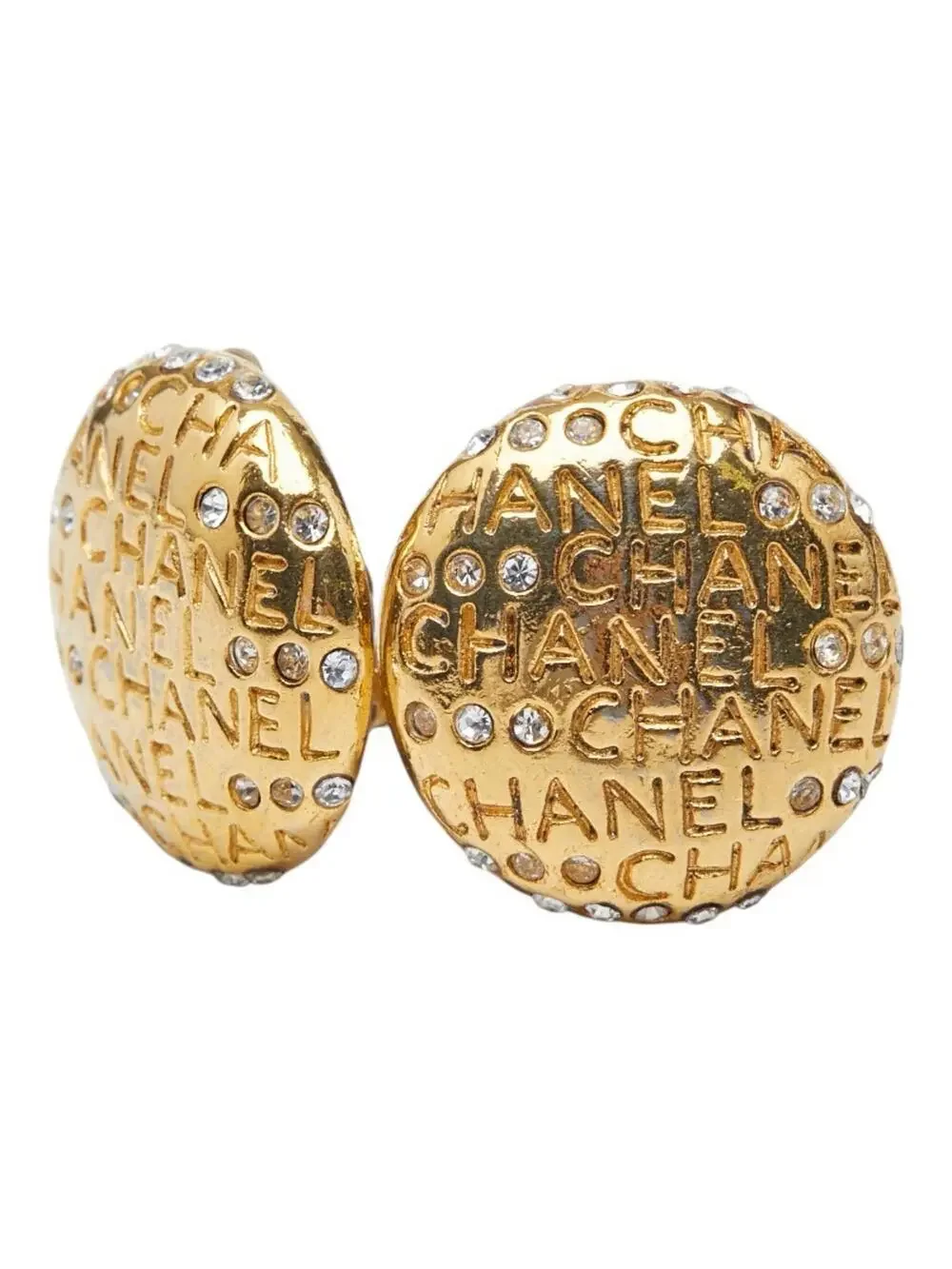 Chanel Earrings Rhinestone Gold-Tone #247018C58B
